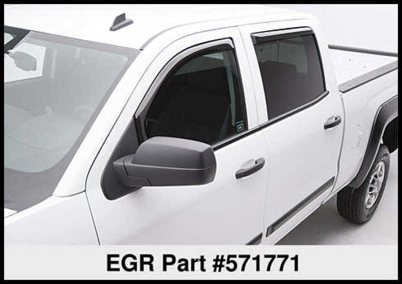 EGR 14+ Chev Silverado/GMC Sierra Crw Cab In-Channel Window Visors Set of 4 (571771) 571771