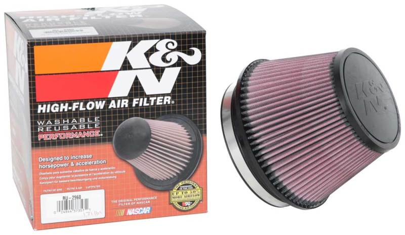 K&N Universal Tapered Filter 6in Flange ID x 7.5in Base OD x 5in Top OD x 5in Height RU-2960XD