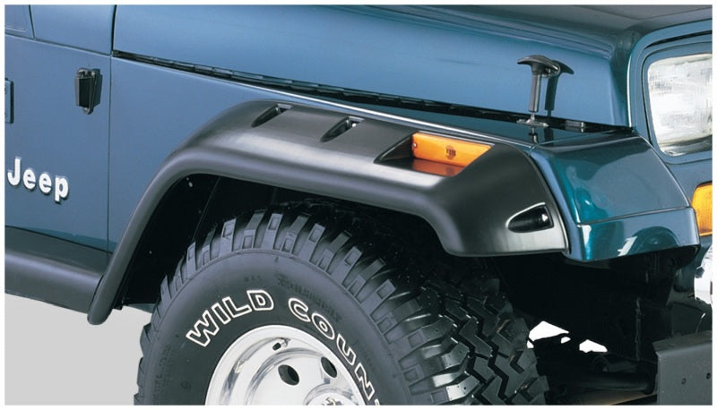 Bushwacker 84-01 compatible with Jeep Cherokee Cutout Style Flares 2pc Fits 4-Door Sport Utility Only Black 10035-07