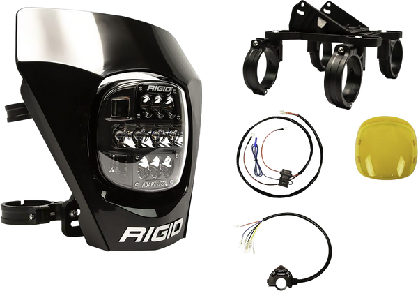 Rigid Industries - 300416 Adapt XE Extreme Enduro LED Moto Kit - LED Light with 3 Lighting Zones - GPS Module (Black)