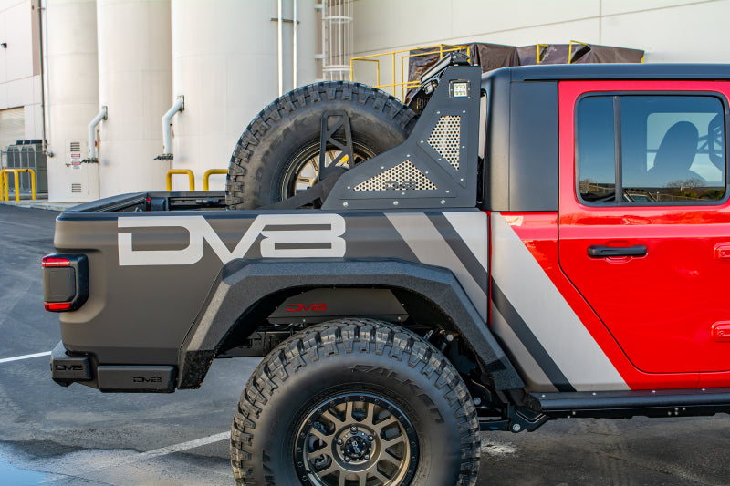 DV8 Offroad 2019+ compatible with Jeep Gladiator Universal Stand Up In-Bed Tire Carrier TCGL-02