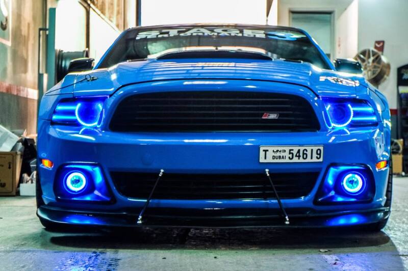 Oracle Ford Mustang 10-12 LED Halo Kit Projector Headlights Blue SEE WARRANTY 2357-002