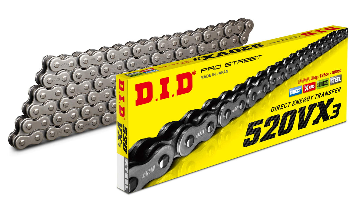 D.I.D 520VX3X106FB 520VX3 Professional O-Ring Series Chain 106 Links Natural