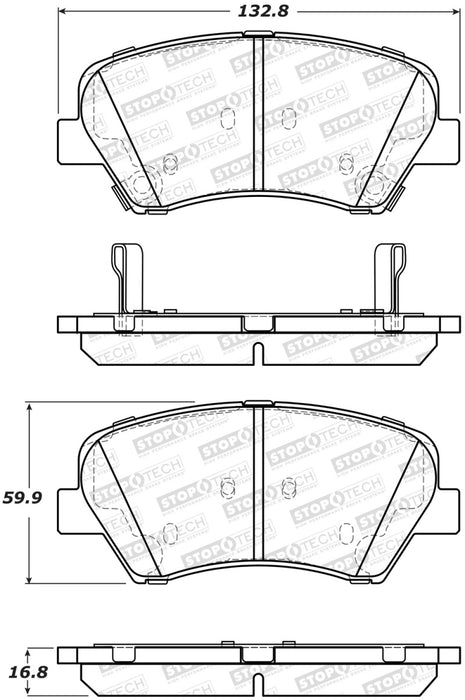 StopTech Street Brake Pads Front 308.1543