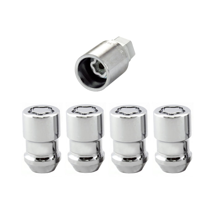 McGard Wheel Lock Nut Set 4pk. (Cone Seat) 1/2-20 / 3/4 & 13/16 Dual Hex / 1.46in. Length Chrome 24130