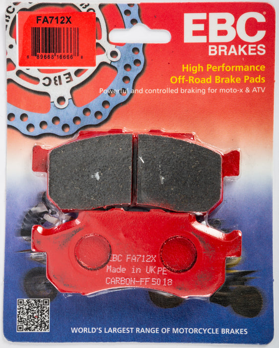 EBC 15-17 Honda SXS 500 SXS M2 Pioneer (2 Seater) Front Left/Right FA-SFA-X Brake Pads FA712X