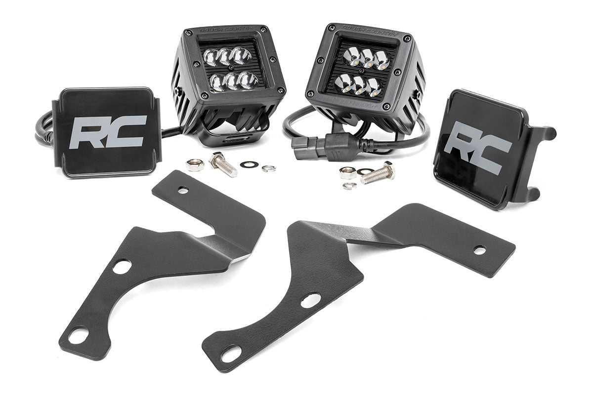Rough Country LED Light Kit Ditch Mount 2" Black Spot Pair Fits toyota4Runner (10-23) 70796