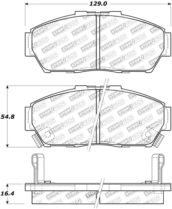 StopTech Street Touring 93-95 Honda Civic Coupe Front Brake Pads 308.0617