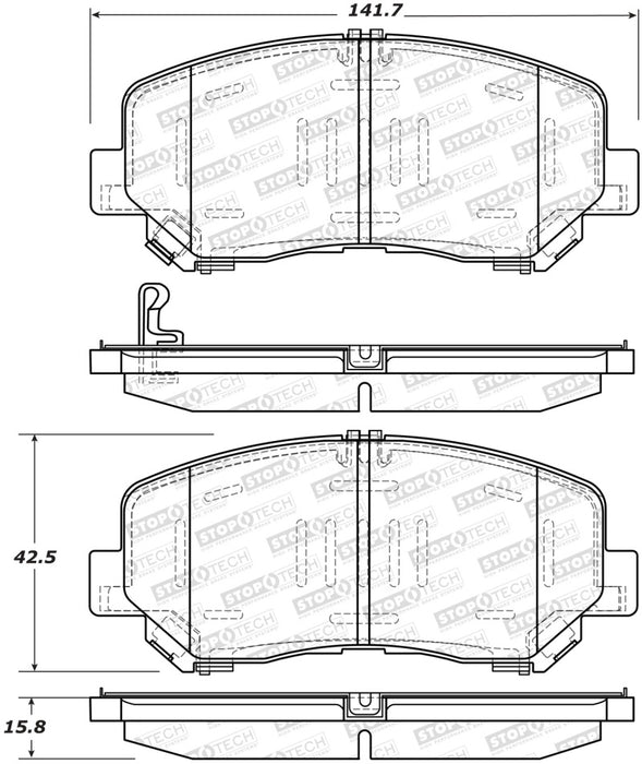 StopTech Street Brake Pads Rear 308.1623