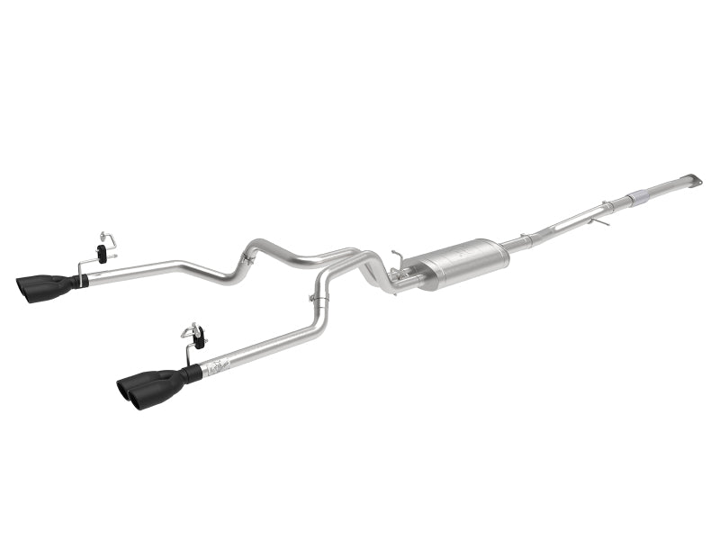 aFe Vulcan Series 3-2.5in 304SS Exhaust Cat-Back w/Blk Tips 2019 GM Silverado/Sierra 1500 L4-2.7L(t) 49-34110-B