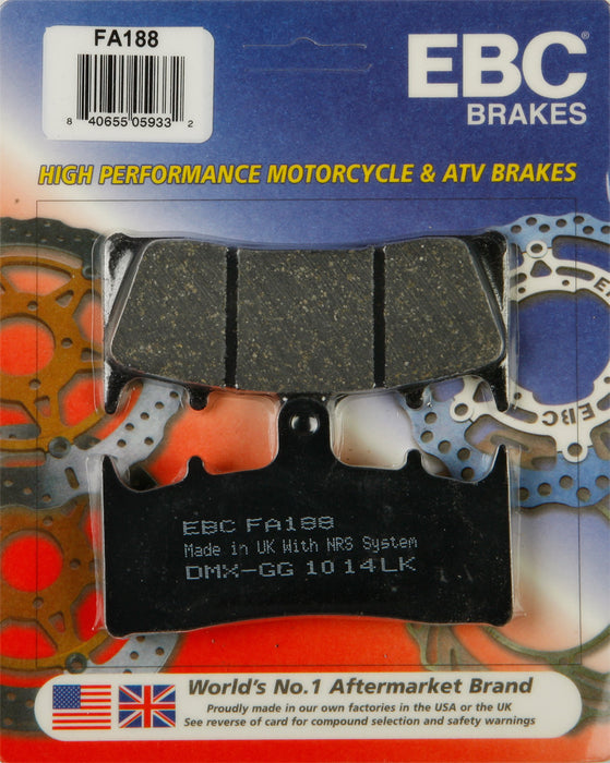 EBC Brakes Organic Front Brake Pads Compatible for Kawasaki Ninja ZX-12R 2000