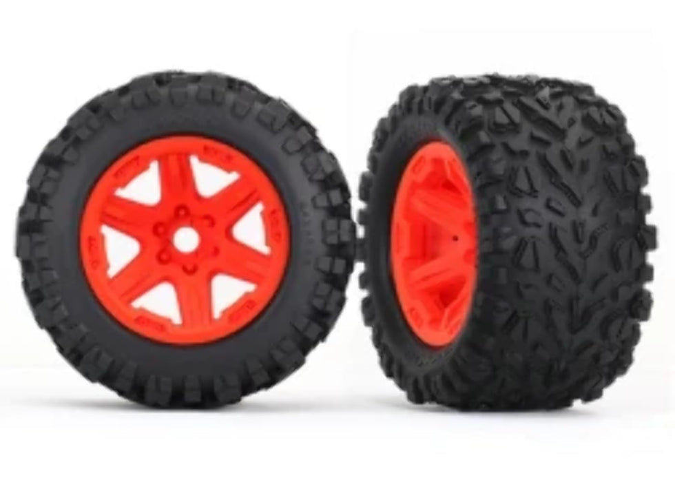 Traxxas 8672A 3.8" Wheels with Talon EXT Tires Orange