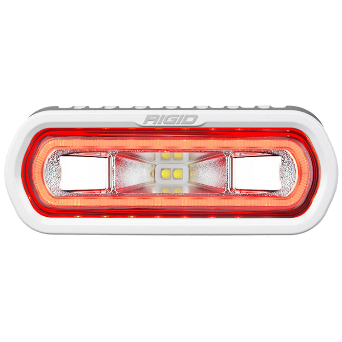 Rigid Industries Sr-L Series Marine Spreader Pod, 2 Wire, Surface Mount, White W/Red Halo 51102