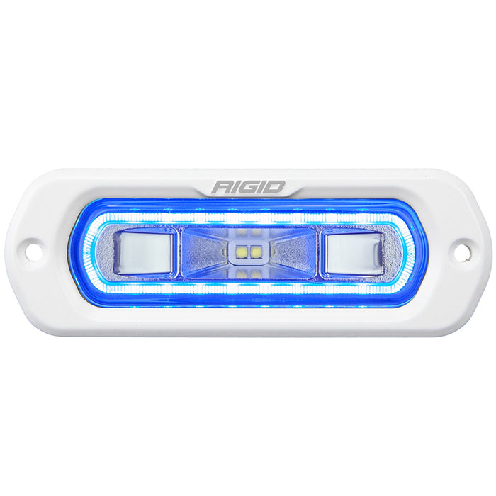 Rigid Industries Sr-L Series Marine Spreader Pod, 2 Wire Flush Mount, White W/Blue Halo 51201