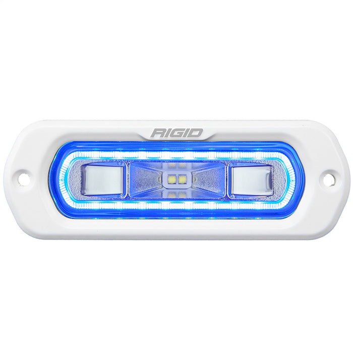 Rigid Industries Sr-L Series Marine Spreader Pod, 2 Wire Flush Mount, White W/Blue Halo 51201