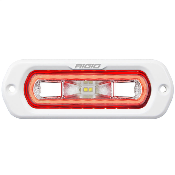 Rigid Industries Sr-L Series Marine Spreader Pod, 2 Wire Flush Mount, White W/Red Halo 51202