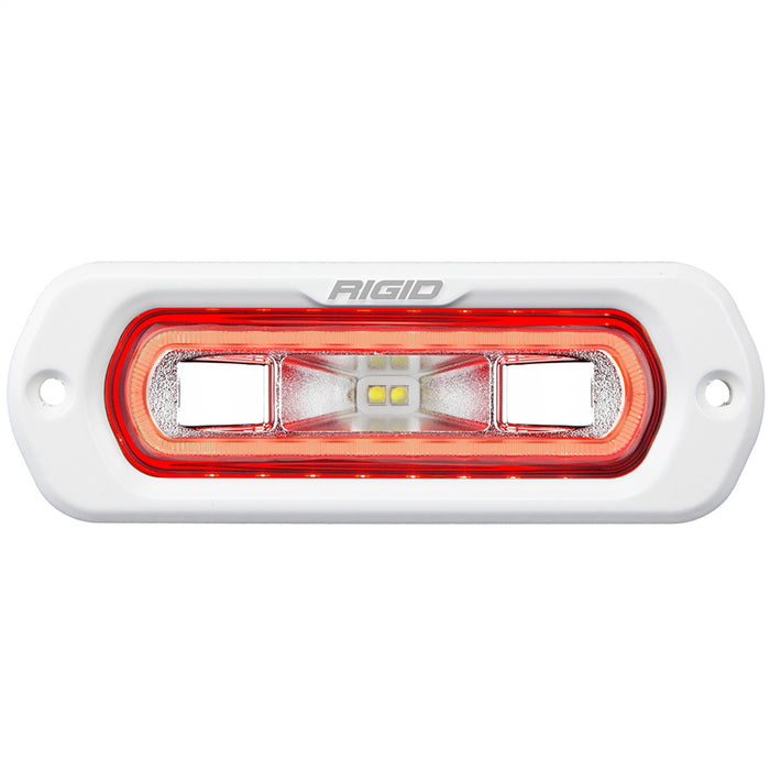 Rigid Industries Sr-L Series Marine Spreader Pod, 2 Wire Flush Mount, White W/Red Halo 51202