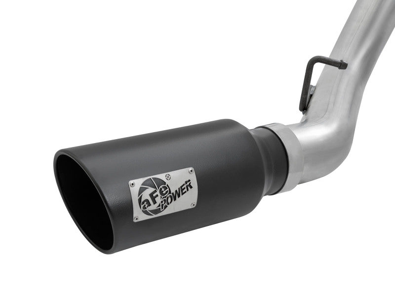 aFe LARGE Bore HD 4in Dual DPF-Back SS Exhaust w/Black Tip 16-17 GM Diesel Truck V8-6.6L (td) LML 49-44080-B