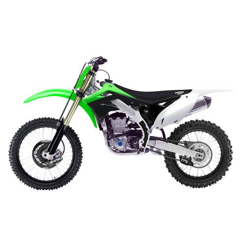 Acerbis X-Grip Frame Guard (White/Black) for 12-18 Kawasaki KX450F