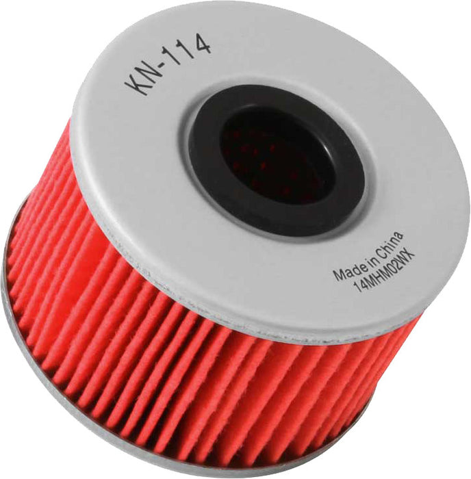 K&N Motorcycle Oil Filter: High Performance, Premium, Designed to be used with Synthetic or Conventional Oils: Fits Select Honda Vehicles, KN-114