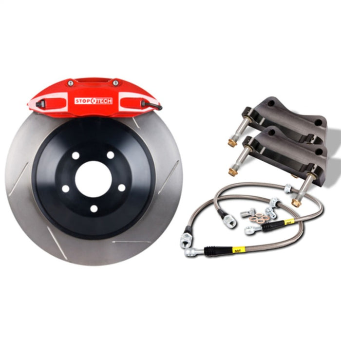 StopTech 2015 Ford Mustang GT Front Big Brake Kit Silver ST-60 Calipers 380x34mm Slotted 1pc Rotors 82.345.6100.61