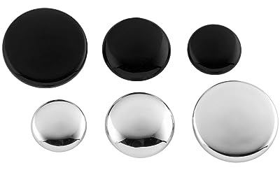 Bikemaster Round Bolt Caps, 6 Pc, M8, Black BD-5135K-M8-BLK