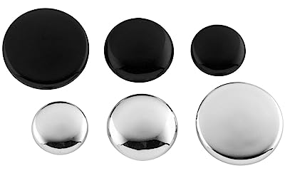 Bikemaster Round Bolt Caps, 6 Pc, M10, Black BD-5135K-M10-BLK