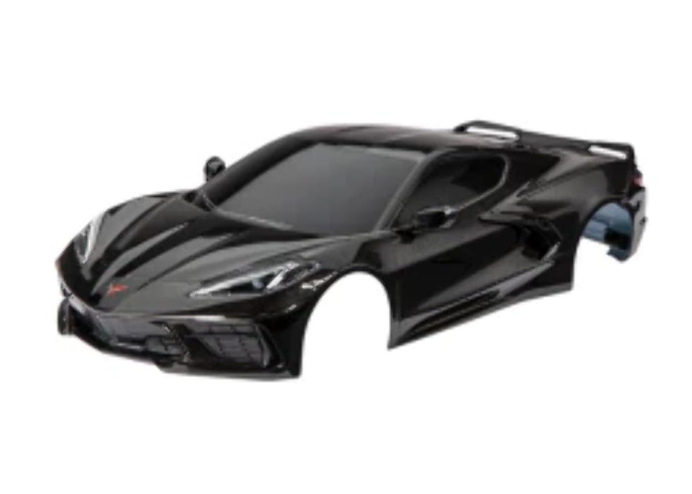 Traxxas 9311A Body Chevrolet Corvette Stingray Complete (Black) (Painted Decals Applied) (Includes Side Mirrors Spoiler grilles Vents & Clipless mounting)