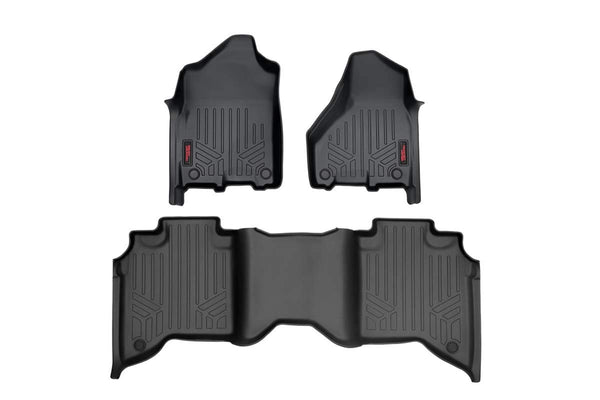 Rough Country Floor Mats Fr & Rr Fr Bucket Crew Fits RAM 2500/3500 (19-23) M-31430