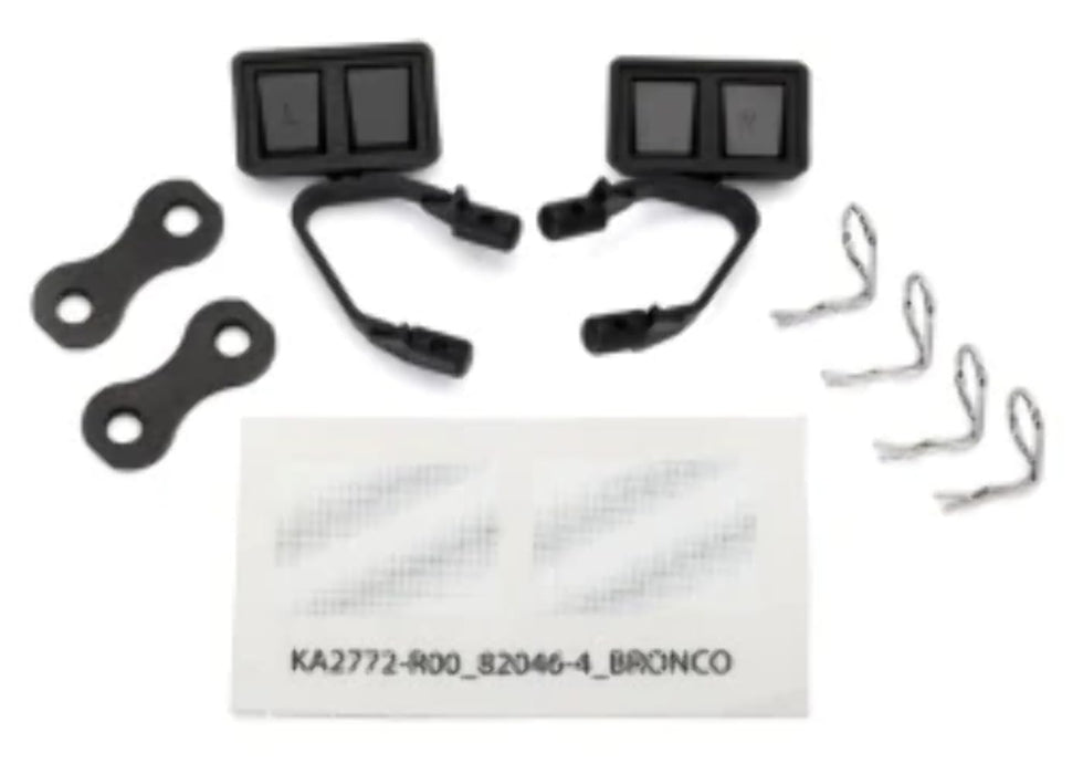 Traxxas TRA8073 Mirrors side black (left & right)/ retainers (2)/ body clips (4)