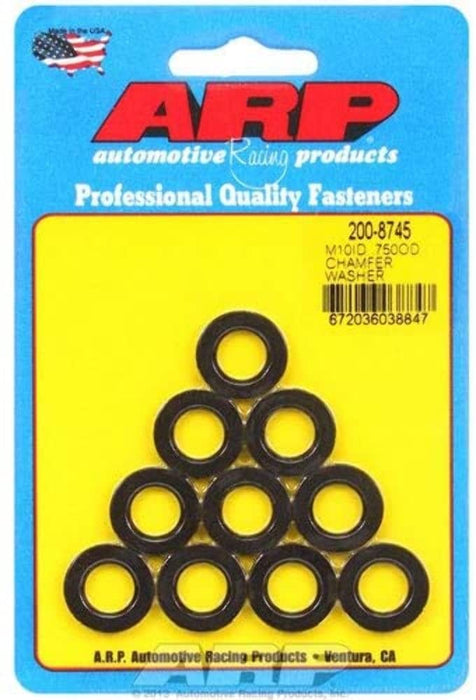 ARP M10 ID .750 OD Black Chamfer Black Washers (10 pack) 200-8745