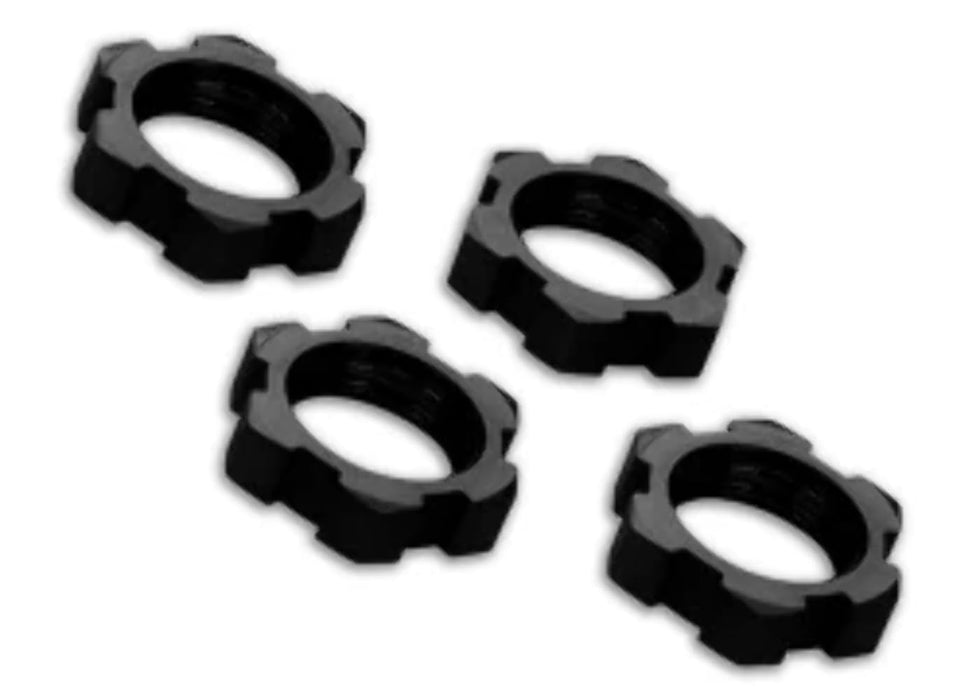 Traxxas TRA7758A Wheel Nuts splined 17mm Serrated (Black-Anodized) (4)