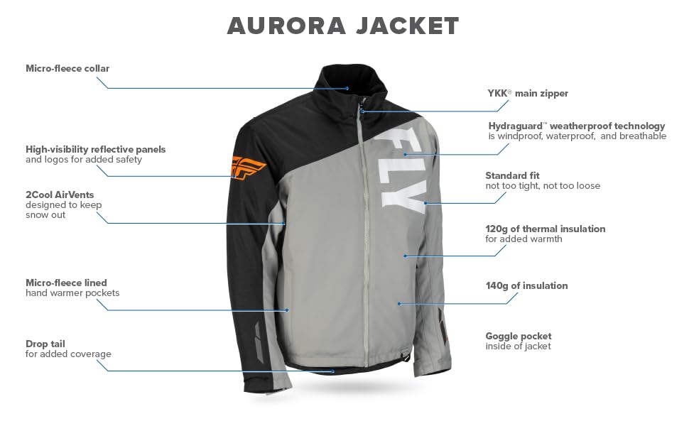 Fly Racing 2023 Aurora Jacket (Black, 3X-Large)