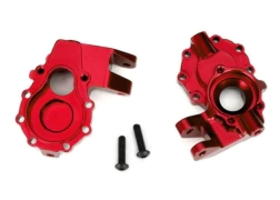 Traxxas 8252 Portal housings Inner (Front) 6061-T6 Aluminum (Anodized) (2)/ 3x12 BCS (2) for The TRX-4 Crawler (Red)