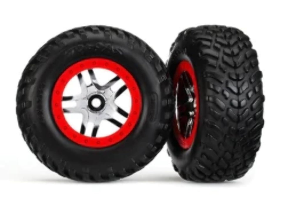 HRP Traxxas Tra6891R Tire & Wheel Assembled Glued (S1 Compound) (Sct Split-Spoke