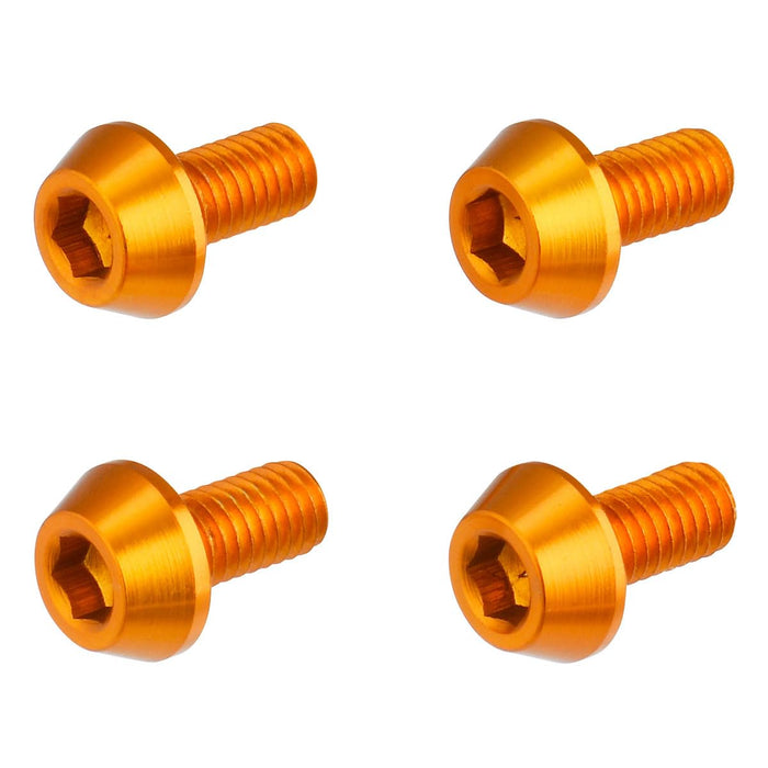 4/PC DRC ALUM M6 TAPER BOLTS 12MM GLD