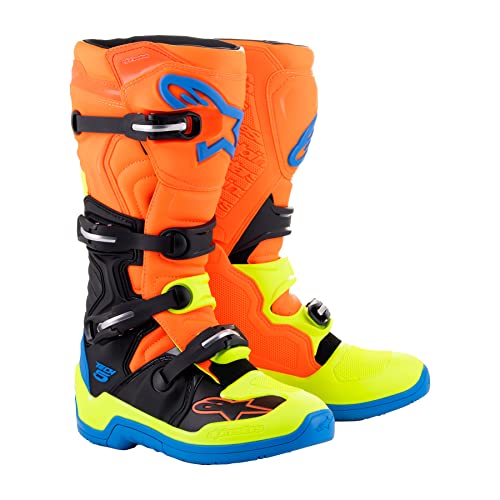 Alpinestars Tech 5 MX Boots (Blue/Orange/Yellow Fluo, 5)