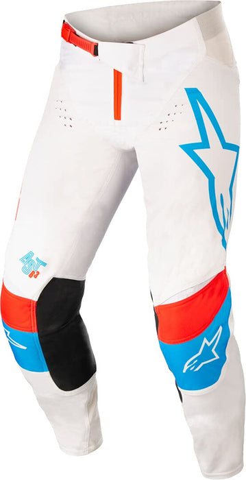 Alpinestars Techstar Quadro Motocross Pants(Off White/Blue Neon/Bright Red, 34)