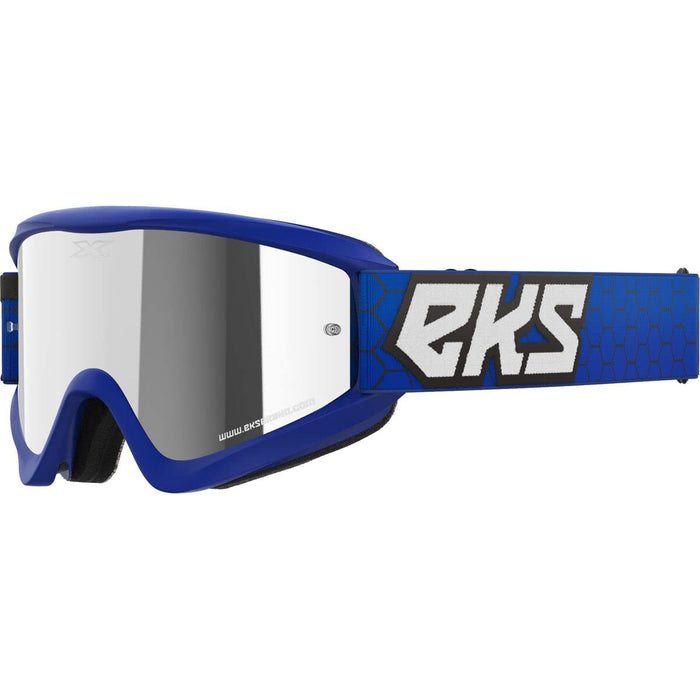 EKS Brand GOX Flat Out Mirror Goggles - Silver Lens OSFA Royal Blue