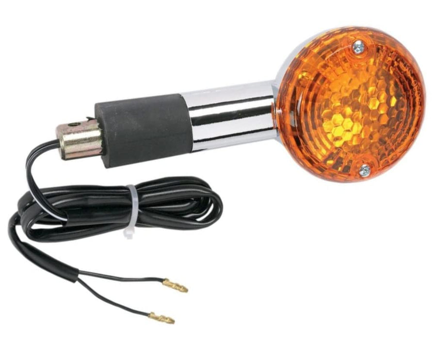 K&S Dot Compliant Chrome Turn Signal W/Amber Lens 25-3036