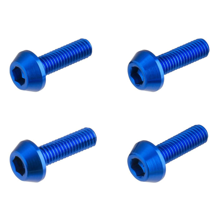 4/PC DRC ALUM M6 TAPER BOLTS 20MM BLU