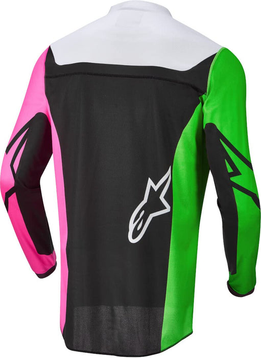 Alpinestars Youth Racer Compass Jersey Blk/Grn Neon/Pink Fluo Ys (3772122-1669-S)