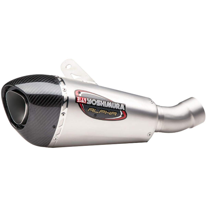 Yoshimura Alpha T Slip-On Exhaust (Street/Stainless Steel/Stainless Steel/Carbon Fiber/Works Finish) Compatible with 18-19 Honda CB1000R