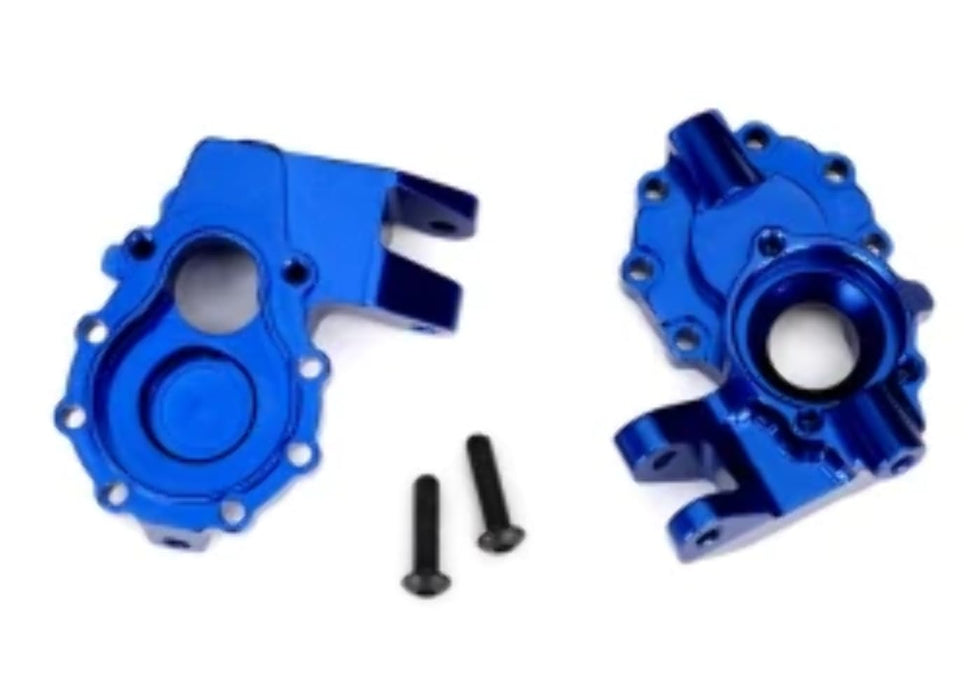 Traxxas 8252 Portal housings Inner (Front) 6061-T6 Aluminum (Anodized) (2)/ 3x12 BCS (2) for The TRX-4 Crawler (Blue)