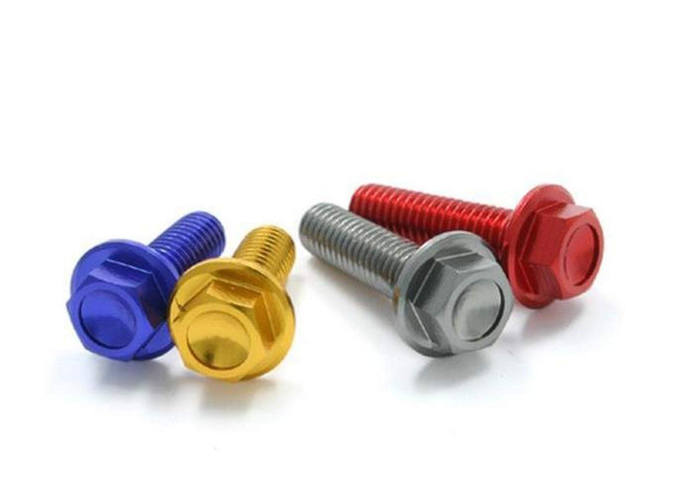 DRC Aluminum Flange Bolts Blue 6x30mm 4 Pack D58-51-130