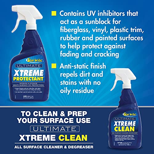 STAR BRITE Ultimate Xtreme Protectant - Superior UV Protection for Fiberglass, Vinyl, Plastic, Rubber, and Leather - Non-Greasy, Anti-Static Finish - 32 OZ (098832)