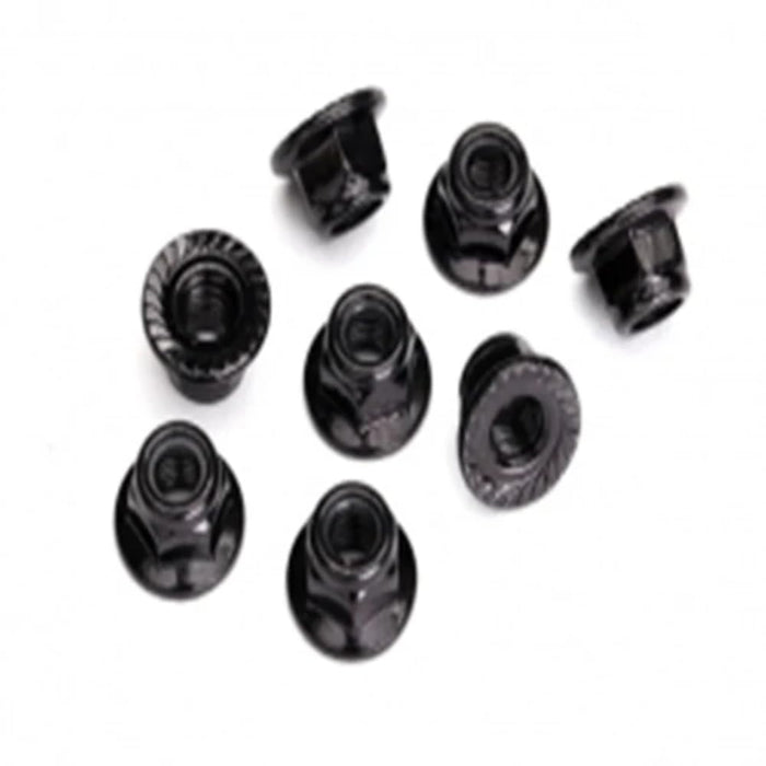 Traxxas 8447 Serrated Steel 5mm Flanged Nylon Locking Nuts Black