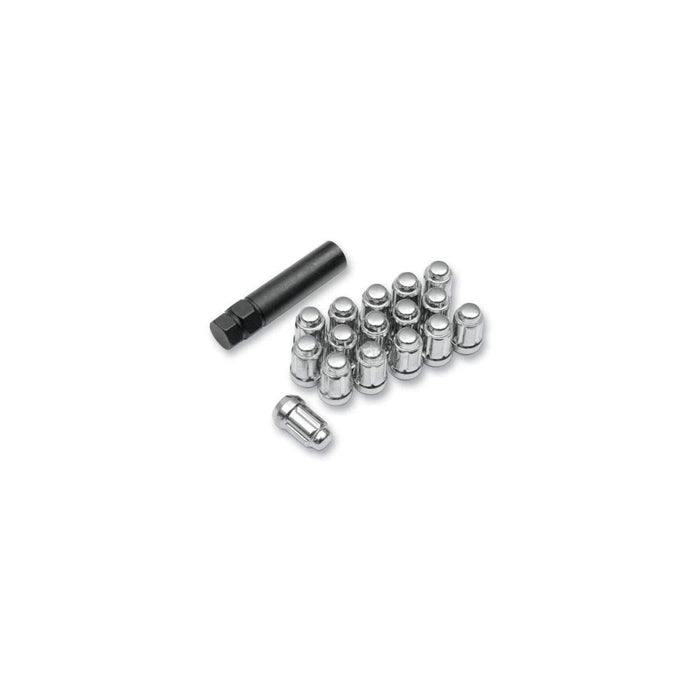 Itp Splined Lug Nut Set (Chrome 12X1.25Mm Tapered With Key) Compatible With 15-18 Kawasaki Muleprofxt ALUG21BX