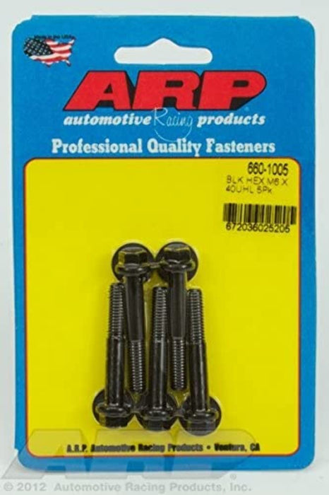 ARP M6 x 1.00 x 40 Black Oxide Hex Bolts (5/pkg) 660-1005