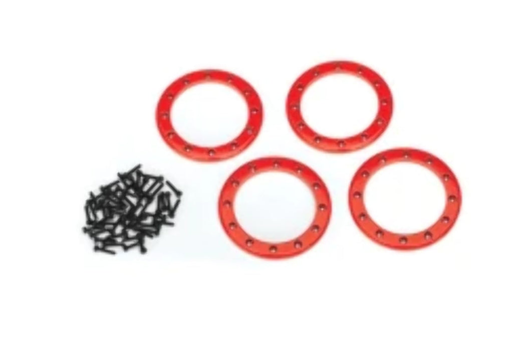 Traxxas 8168R 2.2" Aluminum Beadlock Rings (Set of 4) Red